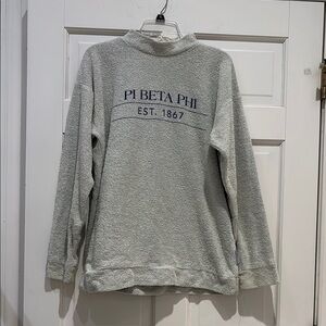 Pi Beta Phi Sorority Gray Mock Neck Sweater - Collegiate Est. 1867